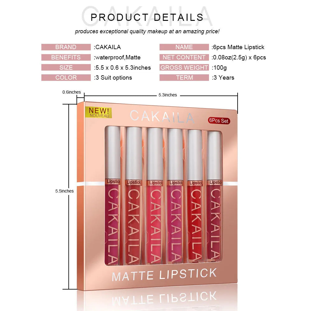 CAKAILA Matte Nude Velvet Liquid Lipstick with Vitamin E.