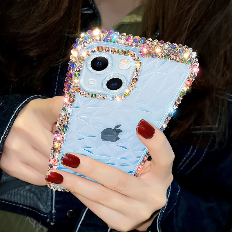 Fashionable Glitter & Diamond Transparent Soft Case For iPhone. All models are available.