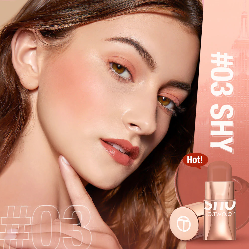 Lipstick Blush Stick 3-In-1 Eyes Cheek and Lip Tint Buildable Waterproof Lightweight Cream Multi Stick Makeup for Women